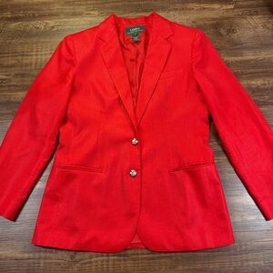 Lauren Ralph Lauren Blazer Silver Buttons 100% Linen